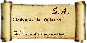 Stefanovits Artemon névjegykártya